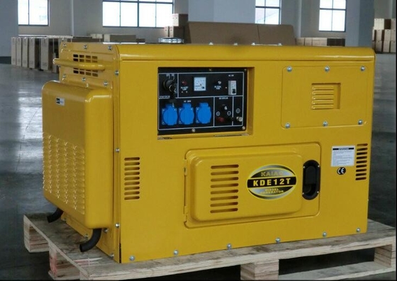 Gerador diesel silencioso de refrigeração ar de KDE12T, Portable silencioso do gerador de poder