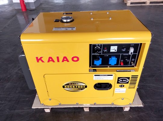 Geradores diesel pequenos silenciosos 2KW do começo da chave da fase monofásica - 10KW C.A. KDE6500T