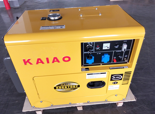Geradores diesel pequenos silenciosos 2KW do começo da chave da fase monofásica - 10KW C.A. KDE6500T