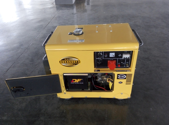 Geradores diesel pequenos à prova de som KDE8600T3 trifásico de refrigeração ar do começo chave